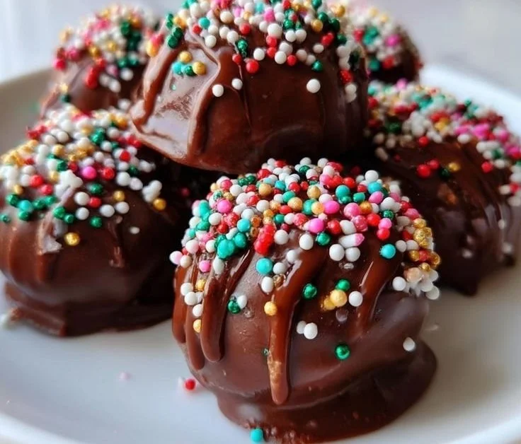 A platter of festive Christmas Bites featuring colorful treats and holiday decorations.