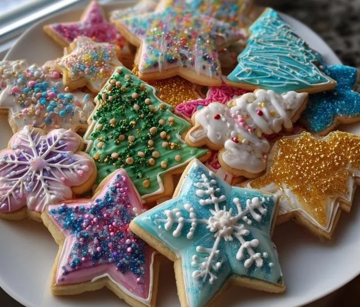 Assorted homemade Christmas cookies on a festive table
