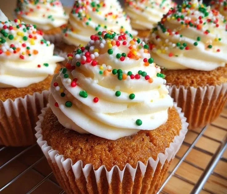 Festive Christmas Cupcake cake decorated with seasonal toppings