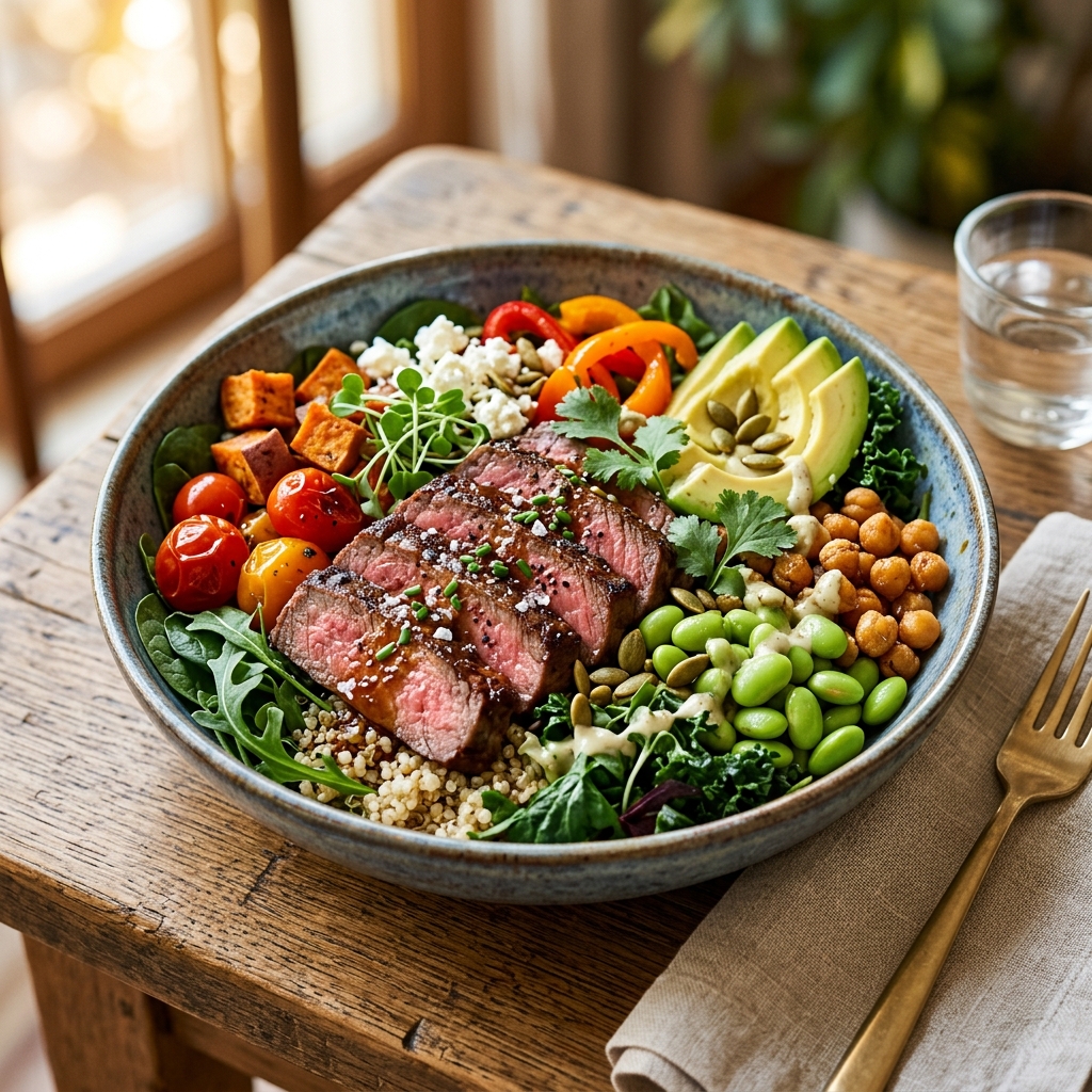 high protein bowl beef